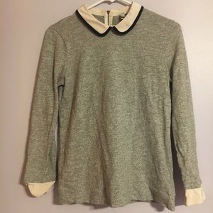 J. Crew Grey Collared Shirt With Zipper Size XS
